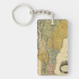 Vermont, From actual Survey - Vintage 1814 Map Key Ring