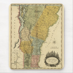 Vermont, From actual Survey - Vintage 1814 Map Mouse Mat