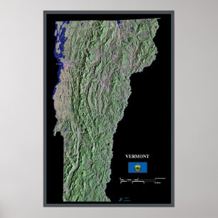 Vermont from space satellite poster