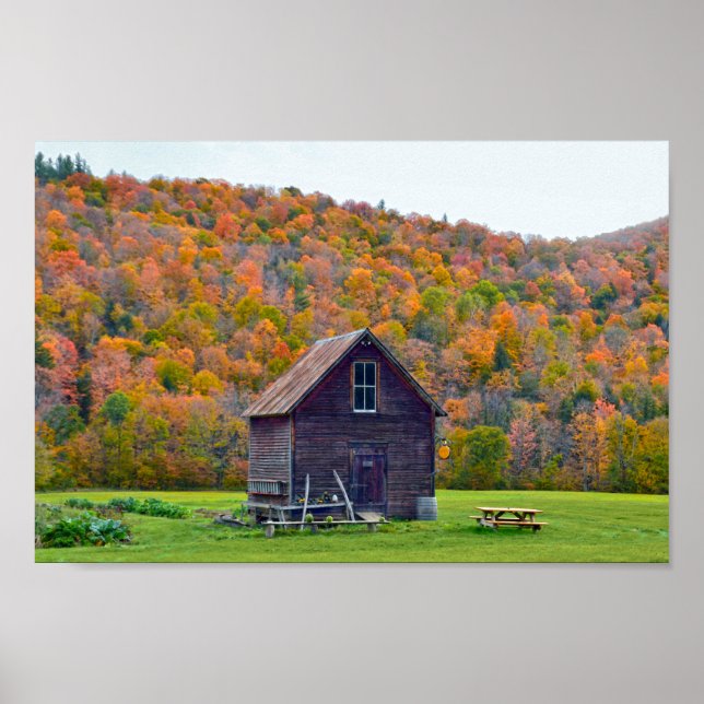 Vermont Garden Shed in Autumn Poster (Front)