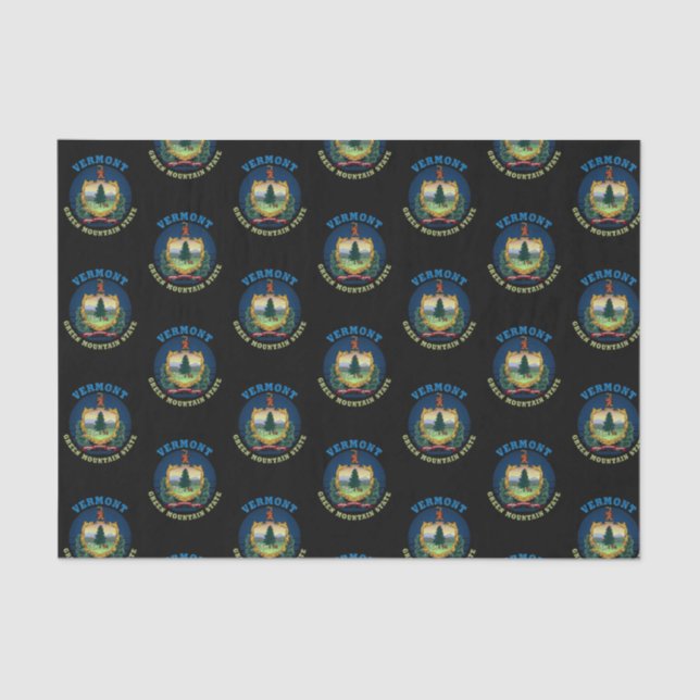 VERMONT GREEN MOUNTAIN STATE FLAG TISSUE PAPER (Front)