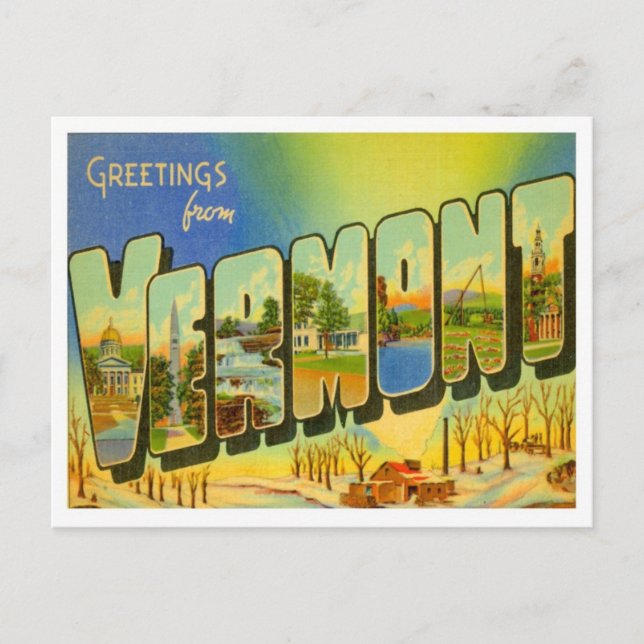 Vermont Greetings From US States Postcard (Front)