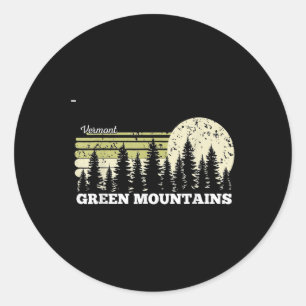 Vermont Hiking Green Mountains Trees Nature Forest Classic Round Sticker