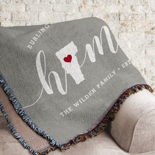 Vermont Home State Personalised Throw Blanket