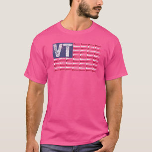Vermont Home State VT American Flag Patriotic Golf T-Shirt