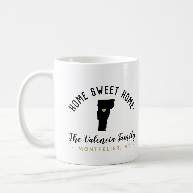 Vermont Home Sweet Home Family Monogram Mug (Left)