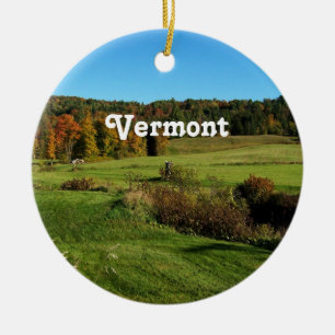 Vermont Landscape Ceramic Tree Decoration