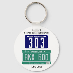 Vermont license plate centennial key ring