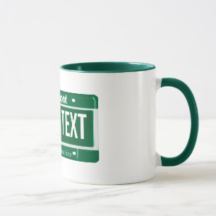 Vermont license plate mug