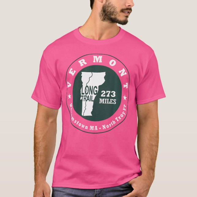 Vermont Long Trail Hiking T Shirt Vermont Trekking (Front)