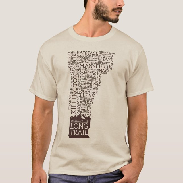 Vermont Long Trail T-Shirt (Brown Logo) (Front)