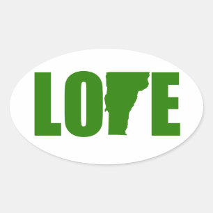 Vermont Love Oval Sticker