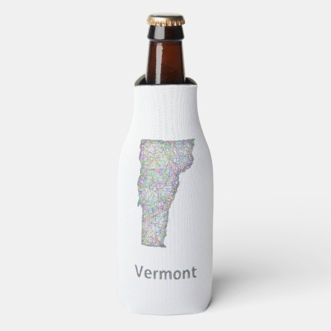 Vermont map bottle cooler (Bottle Front)