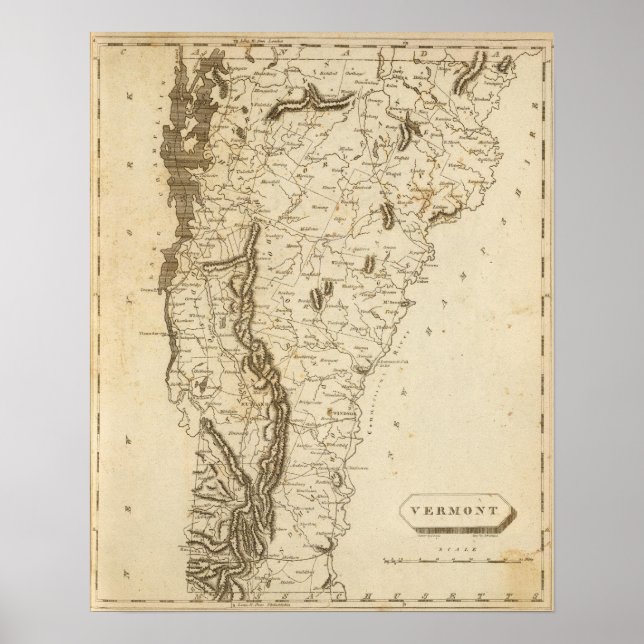 Vermont Map by Arrowsmith Poster (Front)