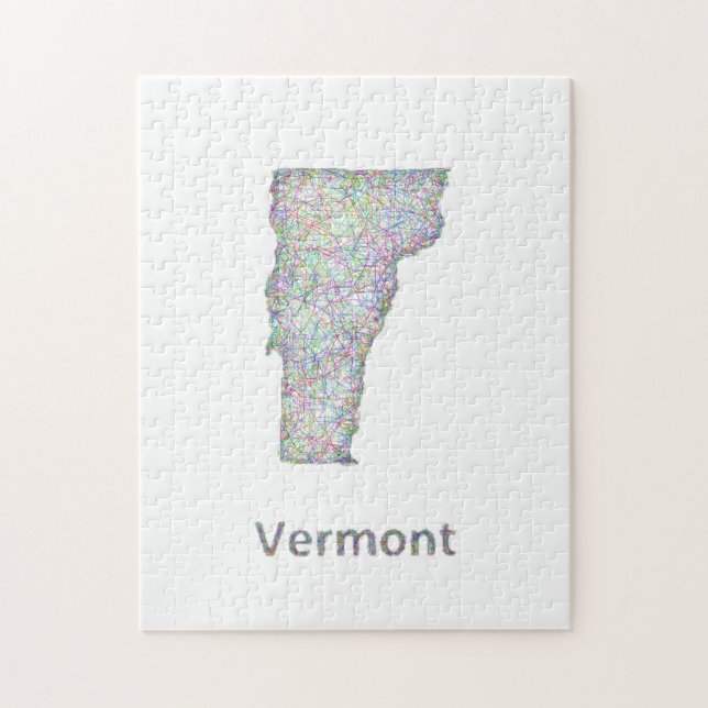 Vermont map jigsaw puzzle (Vertical)