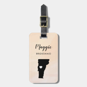 Vermont Map Luggage Tag, Wedding Party Welcome Luggage Tag