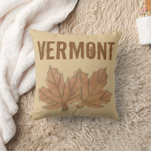 Vermont Maple Leaf Leaves Sugar Candy VT Foodie Cushion
