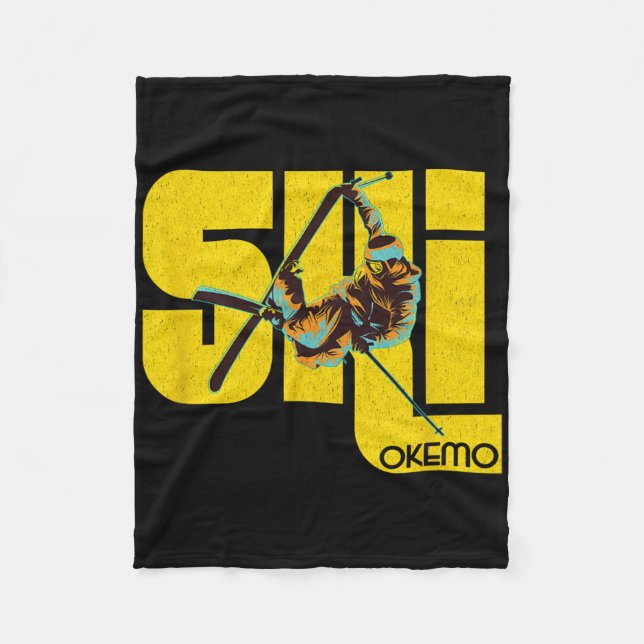 Vermont Okemo Mountain Ski  Fleece Blanket (Front)