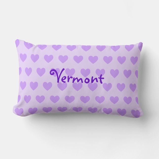 Vermont on Purple Heart Pattern Lumbar Cushion (Front)