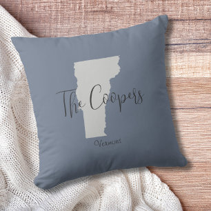 Vermont Outline Throw Pillow