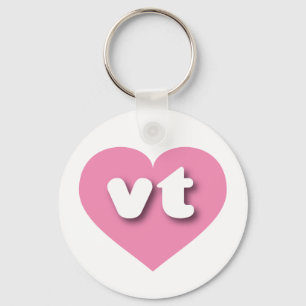Vermont pink heart - I love vt Key Ring