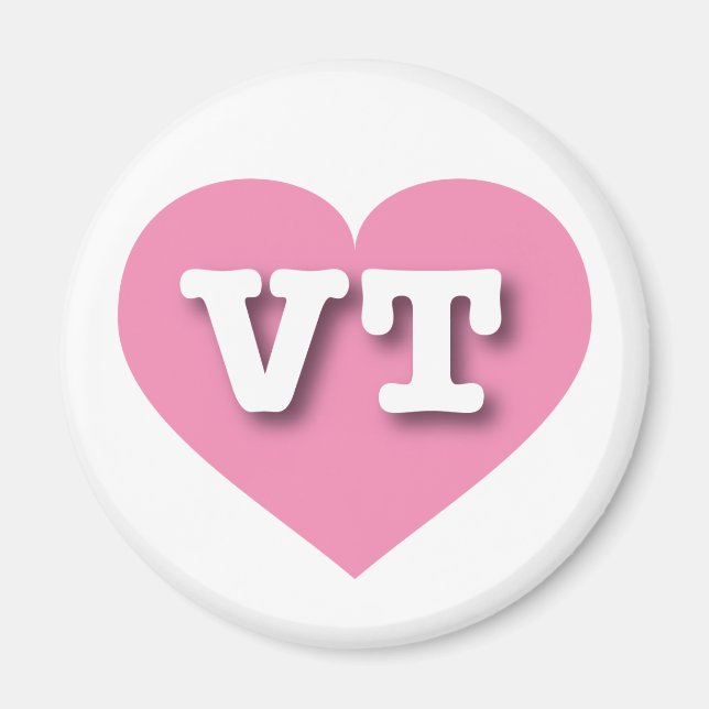Vermont Pink Heart - I love VT Magnet (Front)