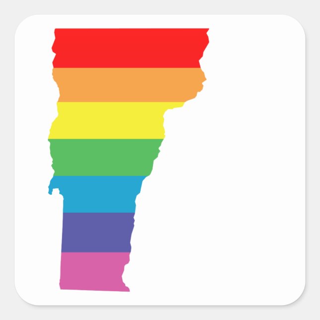 vermont rainbow square sticker (Front)