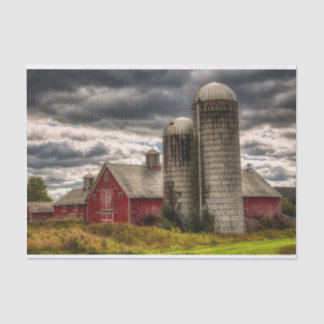 Vermont Red Barns and Silos Tissue Paper