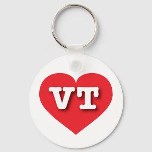 Vermont Red Heart - I love VT Key Ring