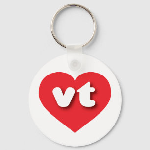 Vermont red heart - I love vt Key Ring