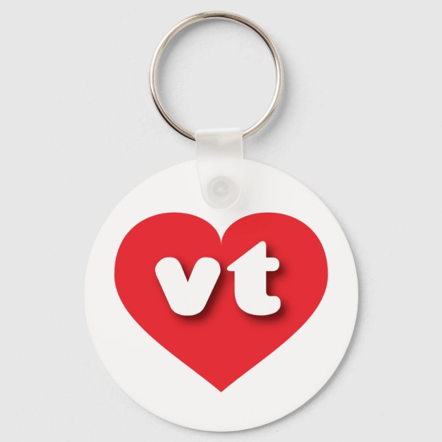 Vermont red heart - I love vt Key Ring (Front)