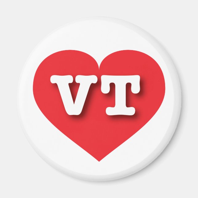 Vermont Red Heart - I love VT Magnet (Front)