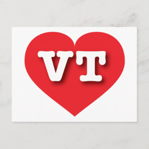 Vermont Red Heart - I love VT Postcard