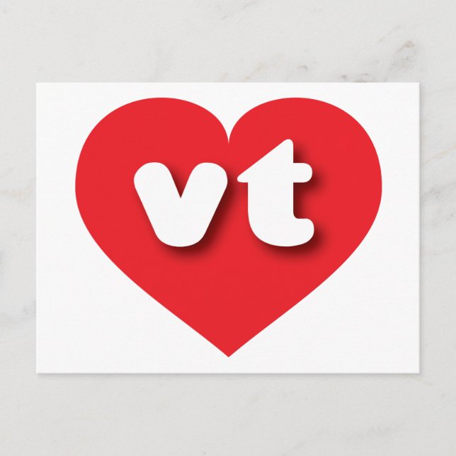 Vermont red heart - I love vt Postcard (Front)