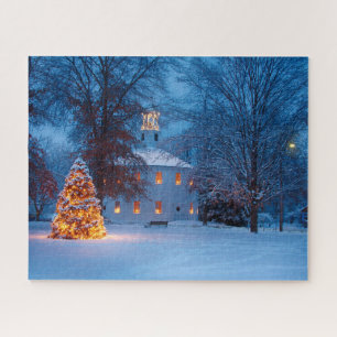 Vermont Round Church at Christmas Jigsaw Puzzle