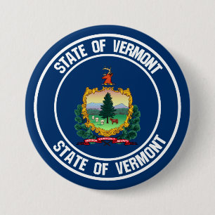Vermont Round Emblem 7.5 Cm Round Badge