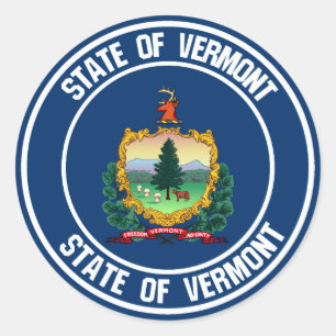 Vermont Round Emblem Classic Round Sticker