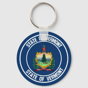 Vermont Round Emblem Key Ring