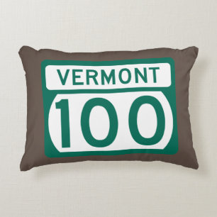 Vermont Route 100 road sign Decorative Cushion