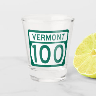 Vermont Route 100 road sign Shot Glass