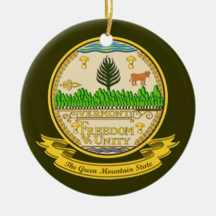 Vermont Seal Ceramic Tree Decoration