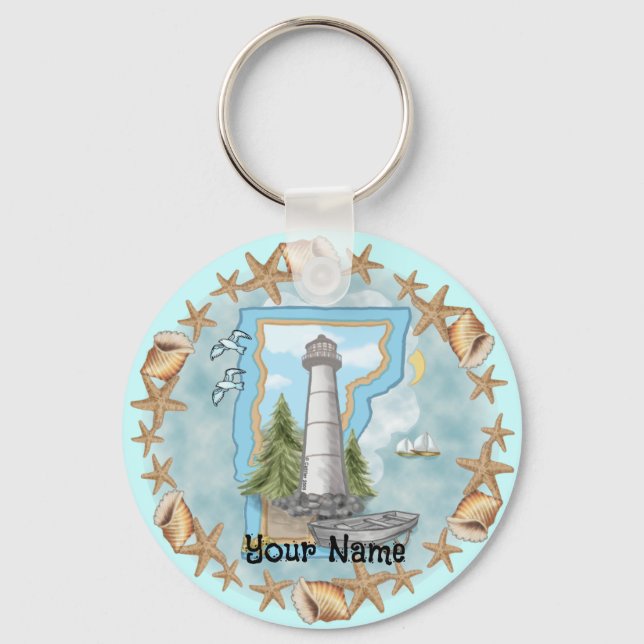 Vermont Shells Lighthouse keychain  (Front)