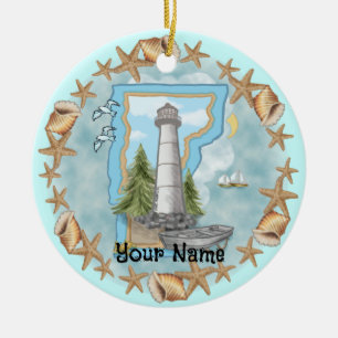Vermont Shells Lighthouse Ornament