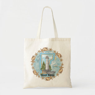 Vermont Shells Lighthouse Tote Bag