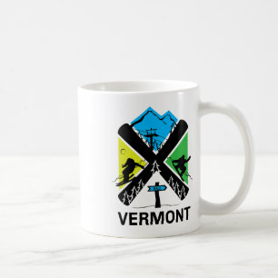 Vermont Ski T Shirt - Skiing And Snowboard Accesso Coffee Mug