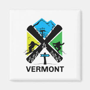 Vermont Ski T Shirt - Skiing And Snowboard Accesso Magnet