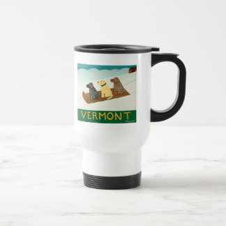 Vermont Sled dogs-Travel Mug-Stephen Huneck Travel Mug