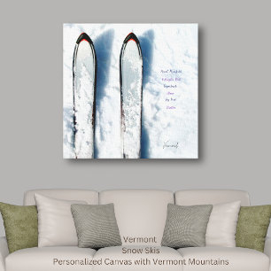 Vermont Snow Ski Stretched Canvas Print