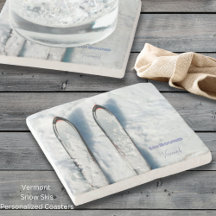 Vermont Snow Skis Stone Coaster