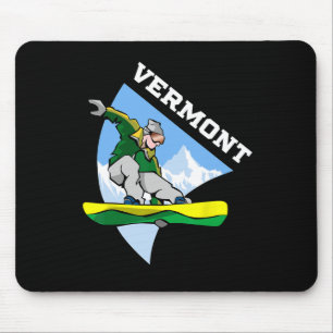 Vermont Snowboarding Snowboarder Kids Children Boy Mouse Mat